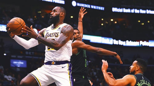 LEBRON JAMES Trending Image: LeBron James' triple-double lifts Lakers over Pelicans; play-in rematch set for Tuesday